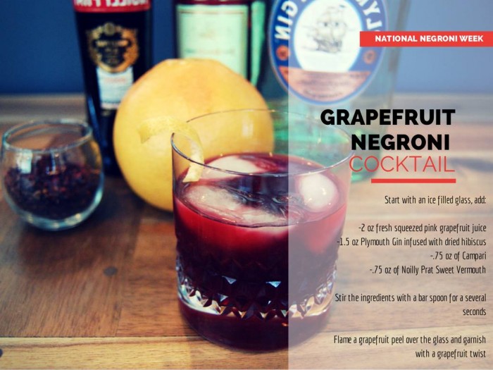 grapefruit negroni cocktail 